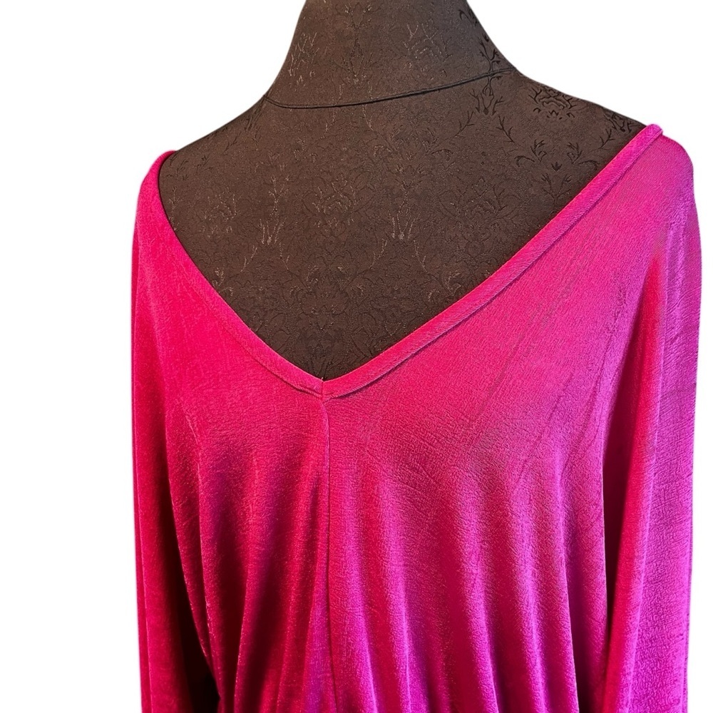 NWT Blue Sol fuchsia Pink Jersey Tunic 1X New Boho Festival Sexy - Picture 3 of 8